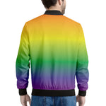 LGBT Pride Rainbow Gradient Print Men's Bomber Jacket