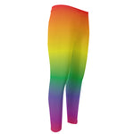 LGBT Pride Rainbow Gradient Print Men's Compression Pants