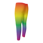 LGBT Pride Rainbow Gradient Print Men's Compression Pants