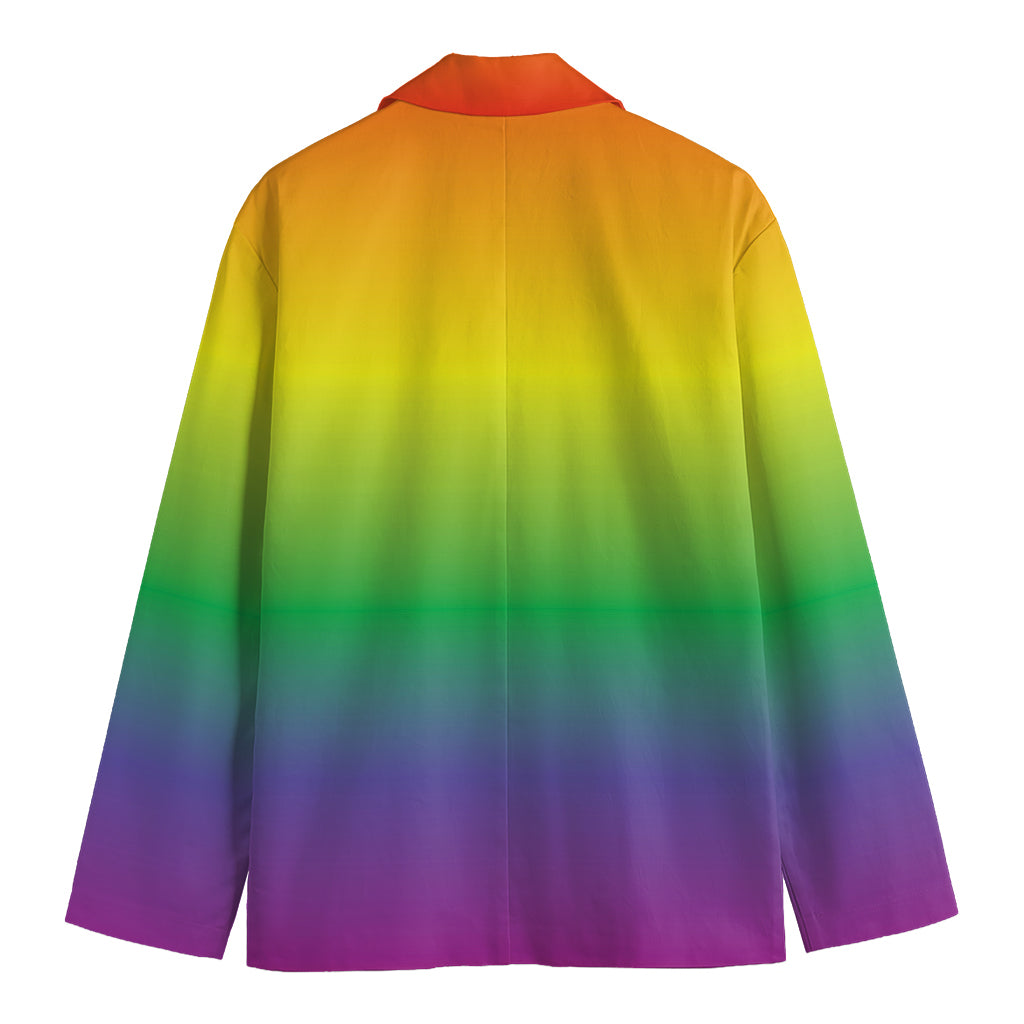 LGBT Pride Rainbow Gradient Print Men's Cotton Blazer