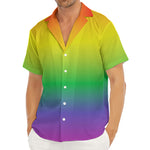 LGBT Pride Rainbow Gradient Print Men's Deep V-Neck Shirt