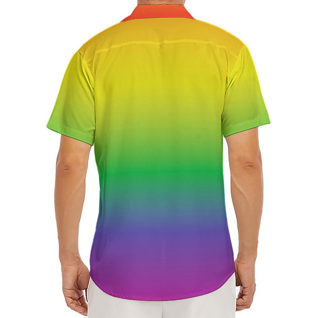 LGBT Pride Rainbow Gradient Print Men's Deep V-Neck Shirt