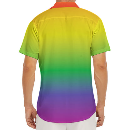 LGBT Pride Rainbow Gradient Print Men's Deep V-Neck Shirt