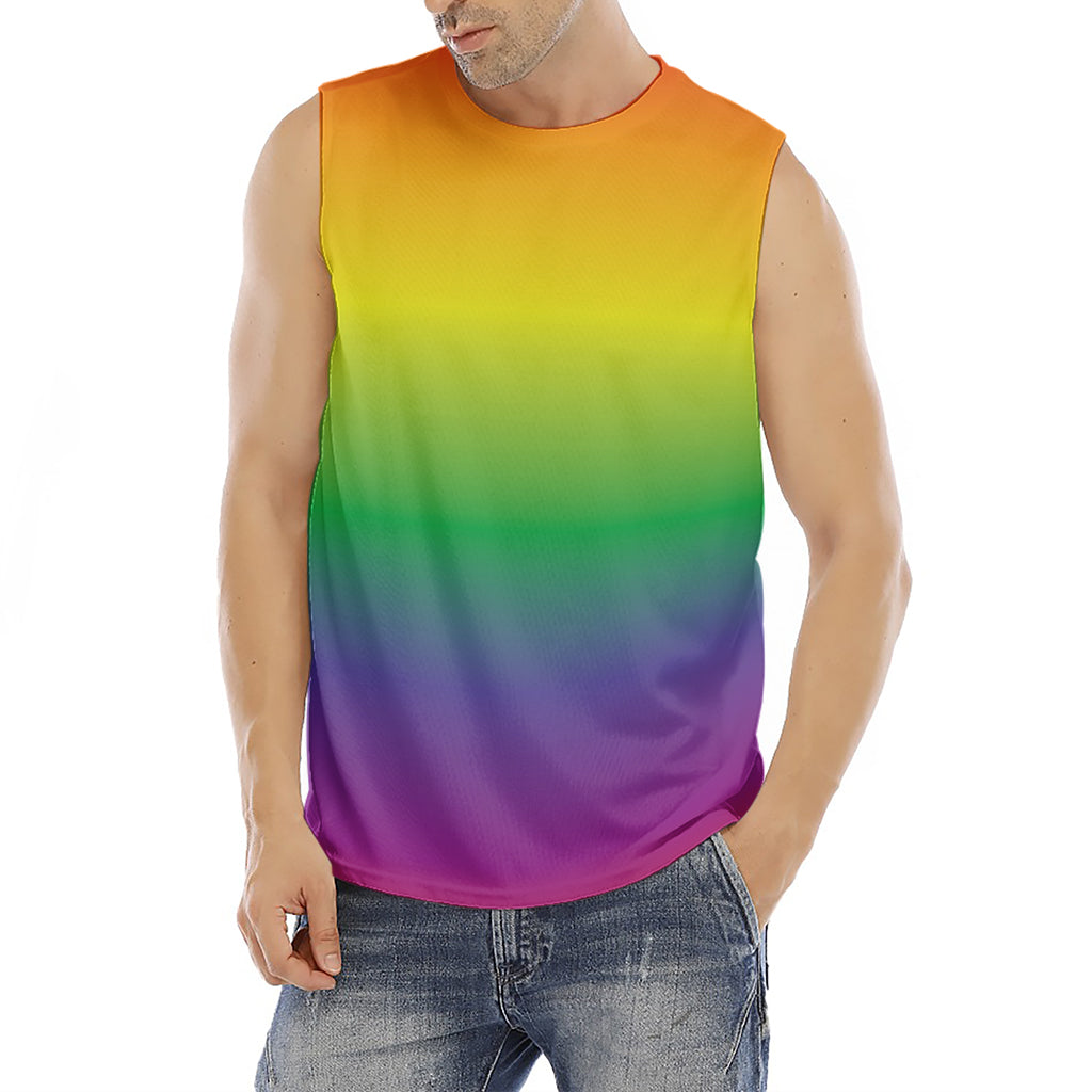 LGBT Pride Rainbow Gradient Print Men's Fitness Tank Top