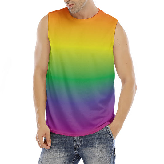 LGBT Pride Rainbow Gradient Print Men's Fitness Tank Top