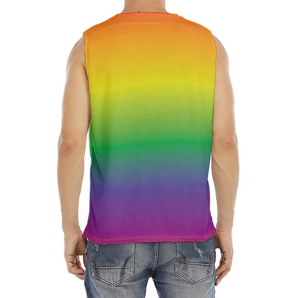LGBT Pride Rainbow Gradient Print Men's Fitness Tank Top