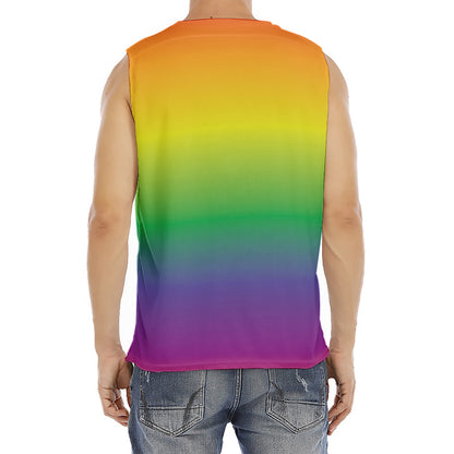 LGBT Pride Rainbow Gradient Print Men's Fitness Tank Top