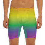 LGBT Pride Rainbow Gradient Print Men's Long Boxer Briefs