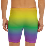 LGBT Pride Rainbow Gradient Print Men's Long Boxer Briefs