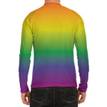 LGBT Pride Rainbow Gradient Print Men's Long Sleeve Rash Guard