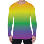 LGBT Pride Rainbow Gradient Print Men's Long Sleeve T-Shirt