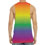 LGBT Pride Rainbow Gradient Print Men's Muscle Tank Top
