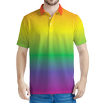LGBT Pride Rainbow Gradient Print Men's Polo Shirt