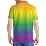 LGBT Pride Rainbow Gradient Print Men's Polo Shirt