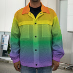 LGBT Pride Rainbow Gradient Print Men's Shirt Jacket