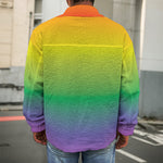 LGBT Pride Rainbow Gradient Print Men's Shirt Jacket