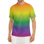 LGBT Pride Rainbow Gradient Print Men's Short Sleeve Rash Guard