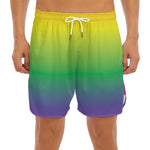 LGBT Pride Rainbow Gradient Print Men's Split Running Shorts