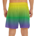 LGBT Pride Rainbow Gradient Print Men's Split Running Shorts