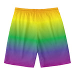LGBT Pride Rainbow Gradient Print Men's Swim Trunks