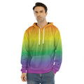 LGBT Pride Rainbow Gradient Print Men's Velvet Pullover Hoodie