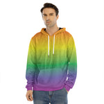 LGBT Pride Rainbow Gradient Print Men's Velvet Pullover Hoodie