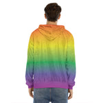 LGBT Pride Rainbow Gradient Print Men's Velvet Pullover Hoodie