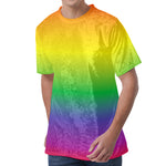 LGBT Pride Rainbow Gradient Print Men's Velvet T-Shirt