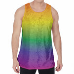 LGBT Pride Rainbow Gradient Print Men's Velvet Tank Top