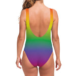 LGBT Pride Rainbow Gradient Print One Piece Swimsuit
