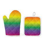 LGBT Pride Rainbow Gradient Print Oven Mitt And Pot Holder Set