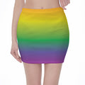LGBT Pride Rainbow Gradient Print Pencil Mini Skirt