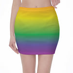 LGBT Pride Rainbow Gradient Print Pencil Mini Skirt