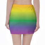 LGBT Pride Rainbow Gradient Print Pencil Mini Skirt