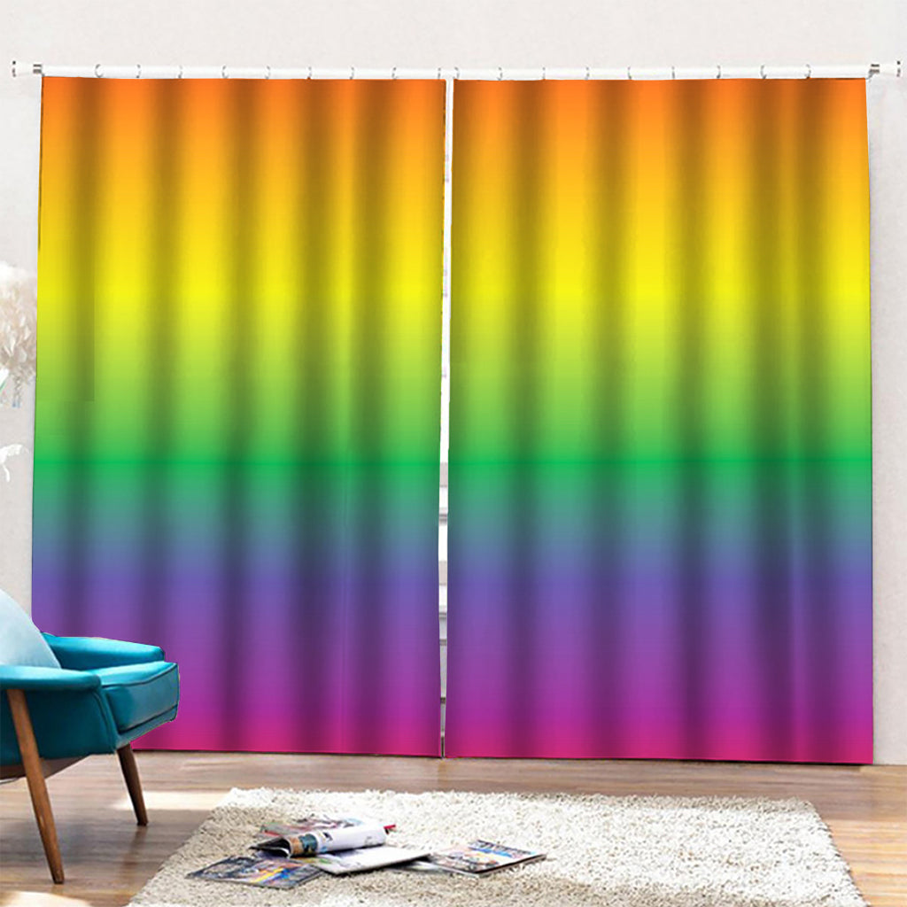 LGBT Pride Rainbow Gradient Print Pencil Pleat Curtains