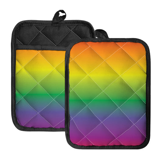 LGBT Pride Rainbow Gradient Print Pot Holders With Pocket