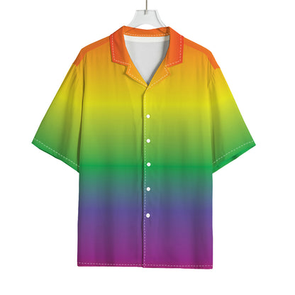 LGBT Pride Rainbow Gradient Print Rayon Hawaiian Shirt