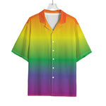 LGBT Pride Rainbow Gradient Print Rayon Hawaiian Shirt