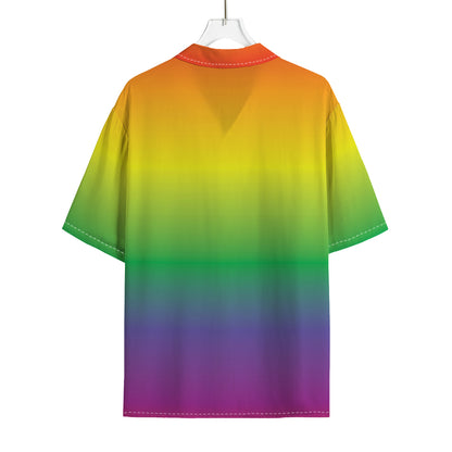 LGBT Pride Rainbow Gradient Print Rayon Hawaiian Shirt