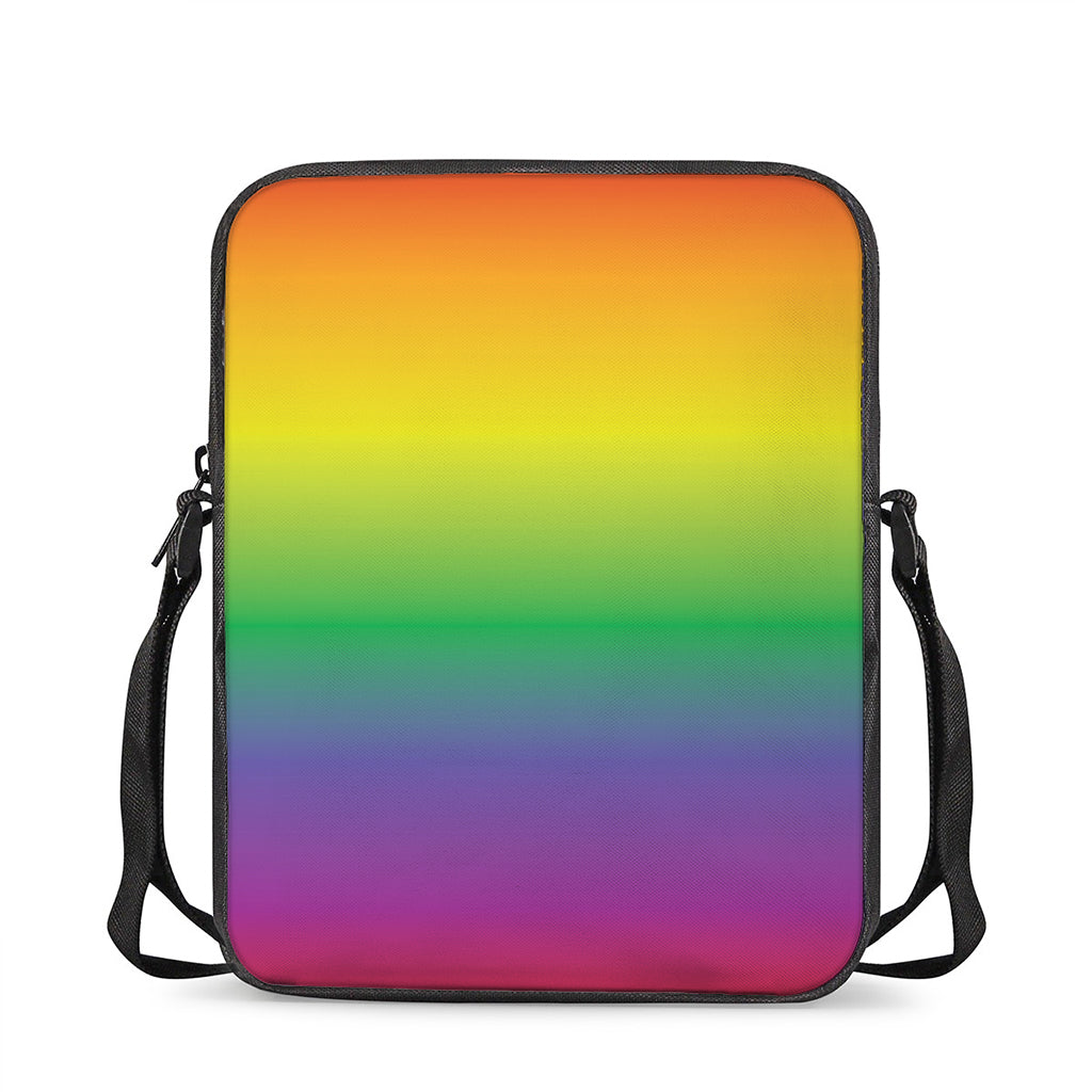 LGBT Pride Rainbow Gradient Print Rectangular Crossbody Bag