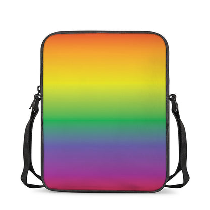 LGBT Pride Rainbow Gradient Print Rectangular Crossbody Bag