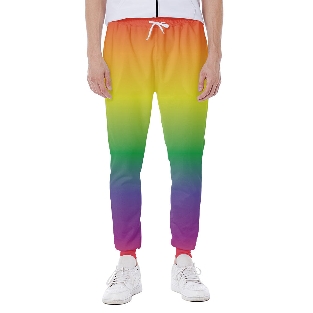 LGBT Pride Rainbow Gradient Print Scuba Joggers