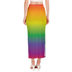 LGBT Pride Rainbow Gradient Print Side Slit Maxi Skirt