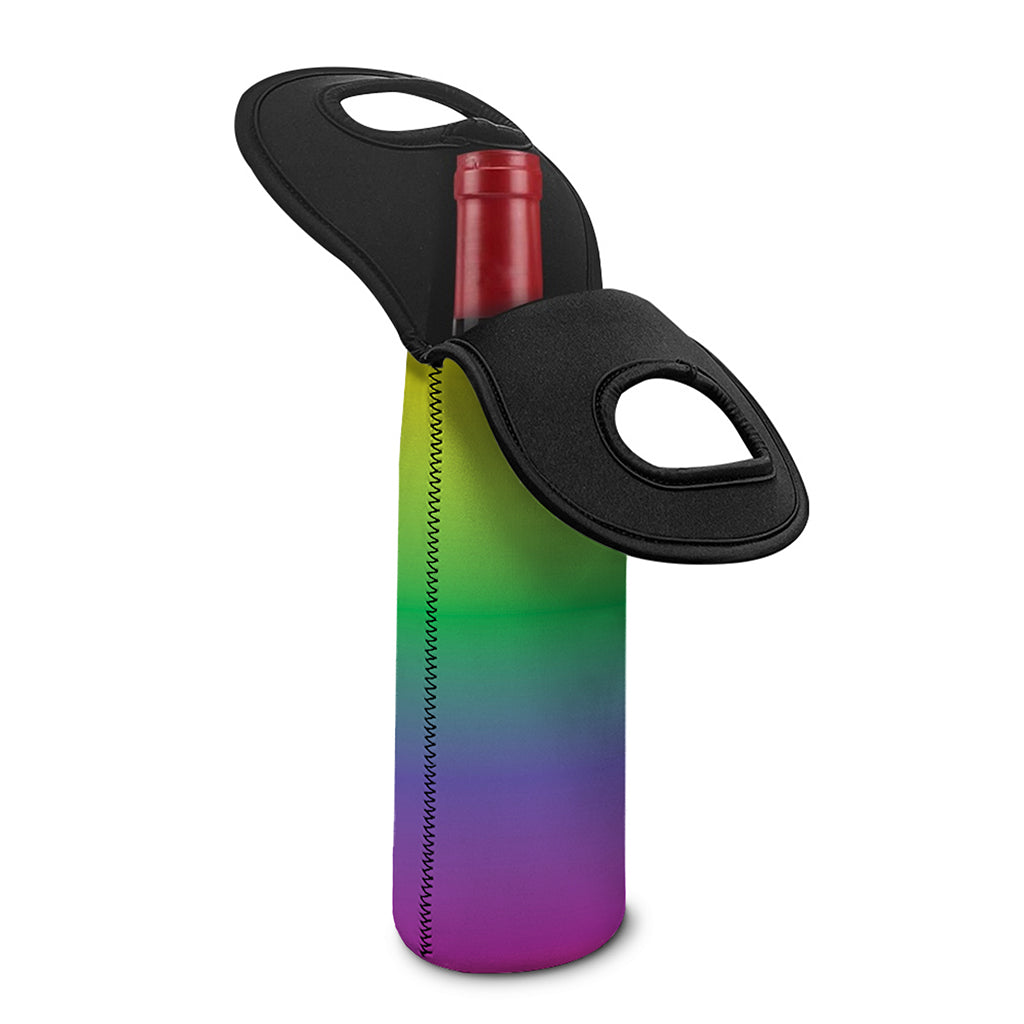 LGBT Pride Rainbow Gradient Print Single Neoprene Wine Tote