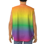 LGBT Pride Rainbow Gradient Print Sleeveless Baseball Jersey