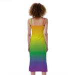 LGBT Pride Rainbow Gradient Print Slim Fit Midi Cami Dress