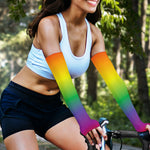 LGBT Pride Rainbow Gradient Print Sun Protection Arm Sleeves