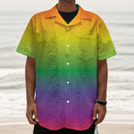 LGBT Pride Rainbow Gradient Print Textured Short Sleeve Shirt