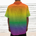 LGBT Pride Rainbow Gradient Print Textured Short Sleeve Shirt