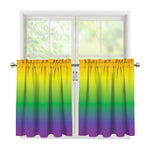 LGBT Pride Rainbow Gradient Print Tier Curtains